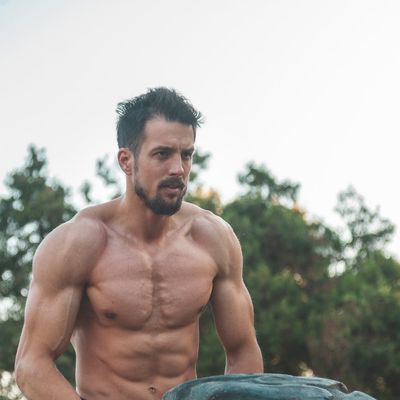 A dynamic shot of a person moving between exercise positions.